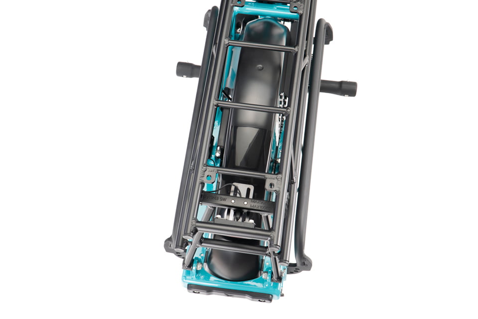 Tern GSD side deck in fold-up and horizontal position