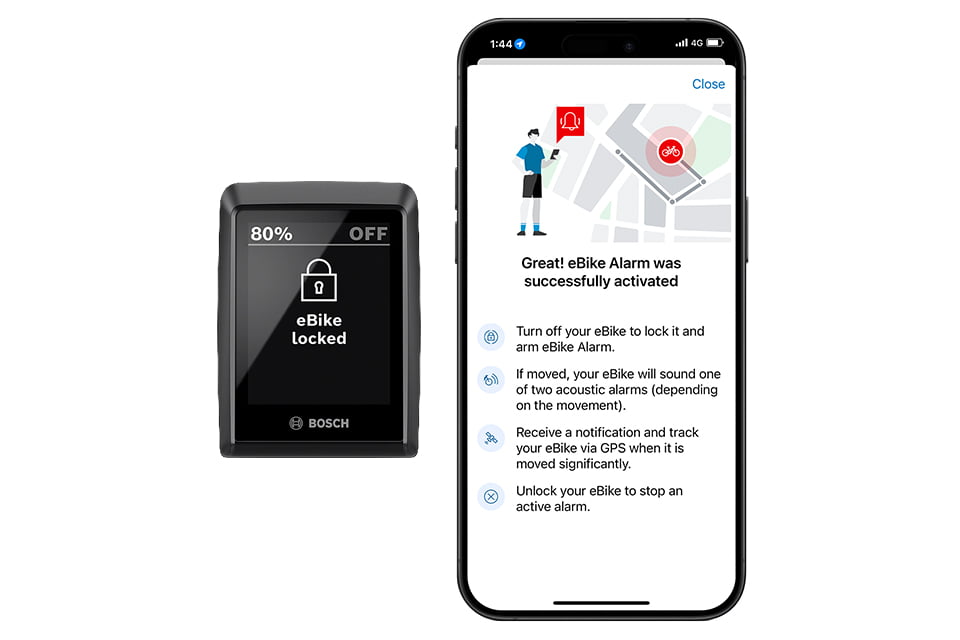 ebike alarm connected to Kiox 300 Display