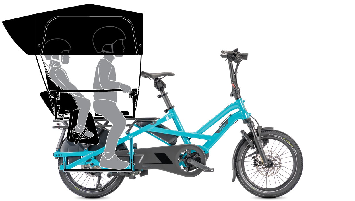 Tern GSD passenger setup for sunny-day protection