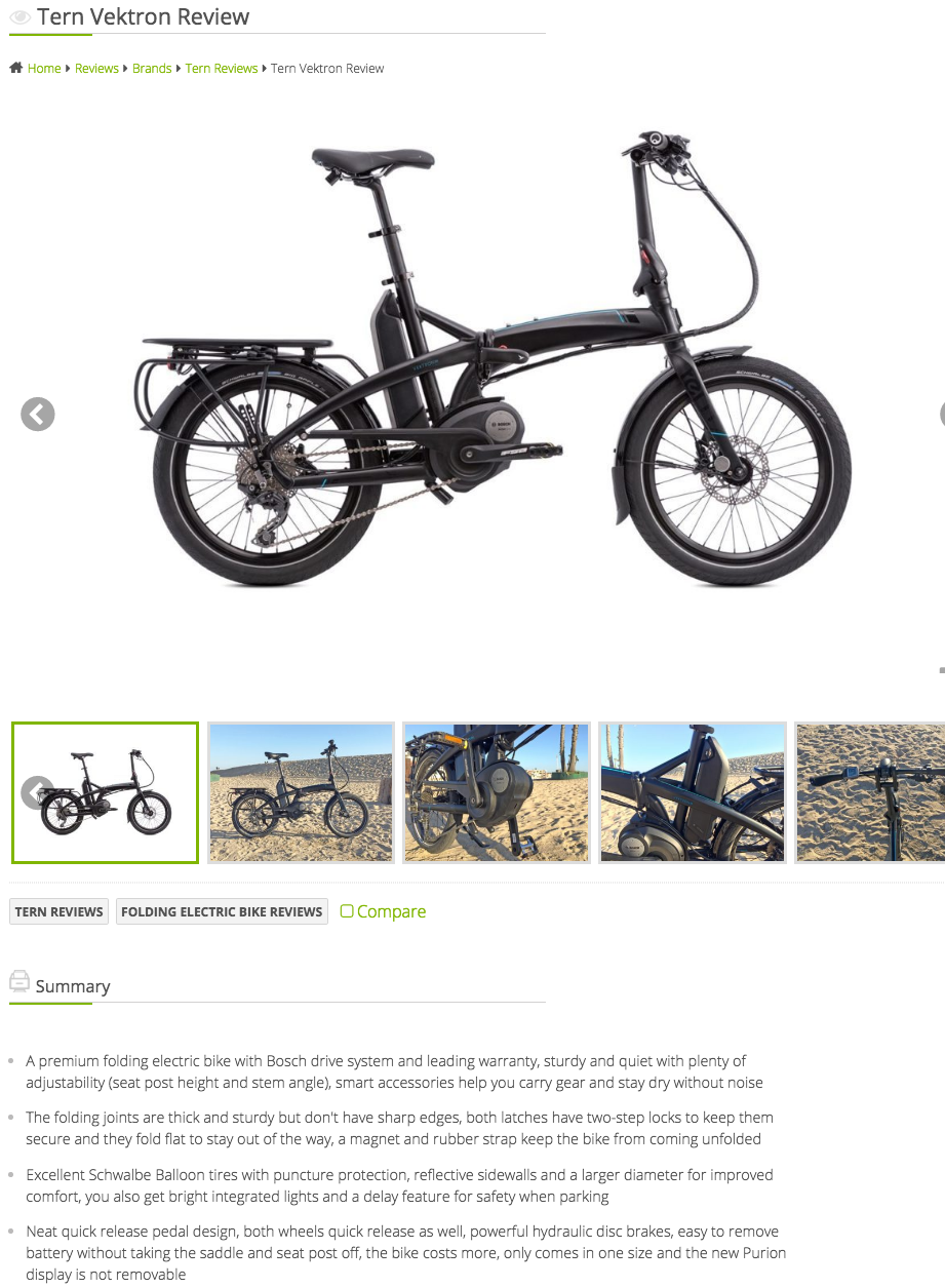 tern folding electric bike