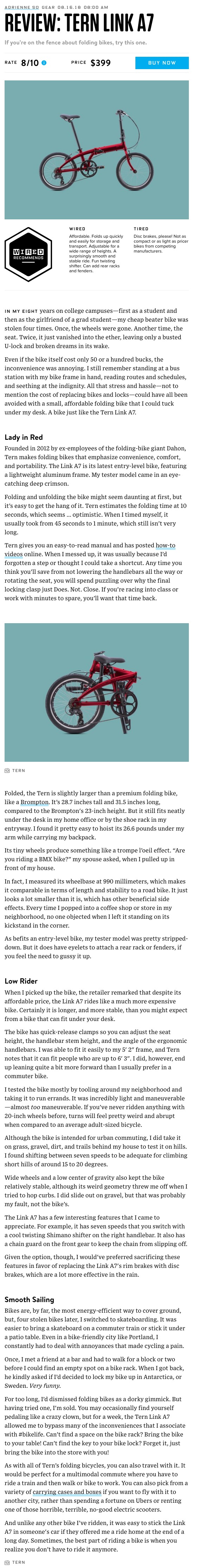 tern a7 folding bike