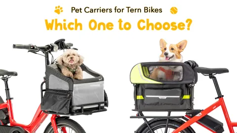RuffHouse and Doghouse Mini bike carrier for dogs shown for a comparison article